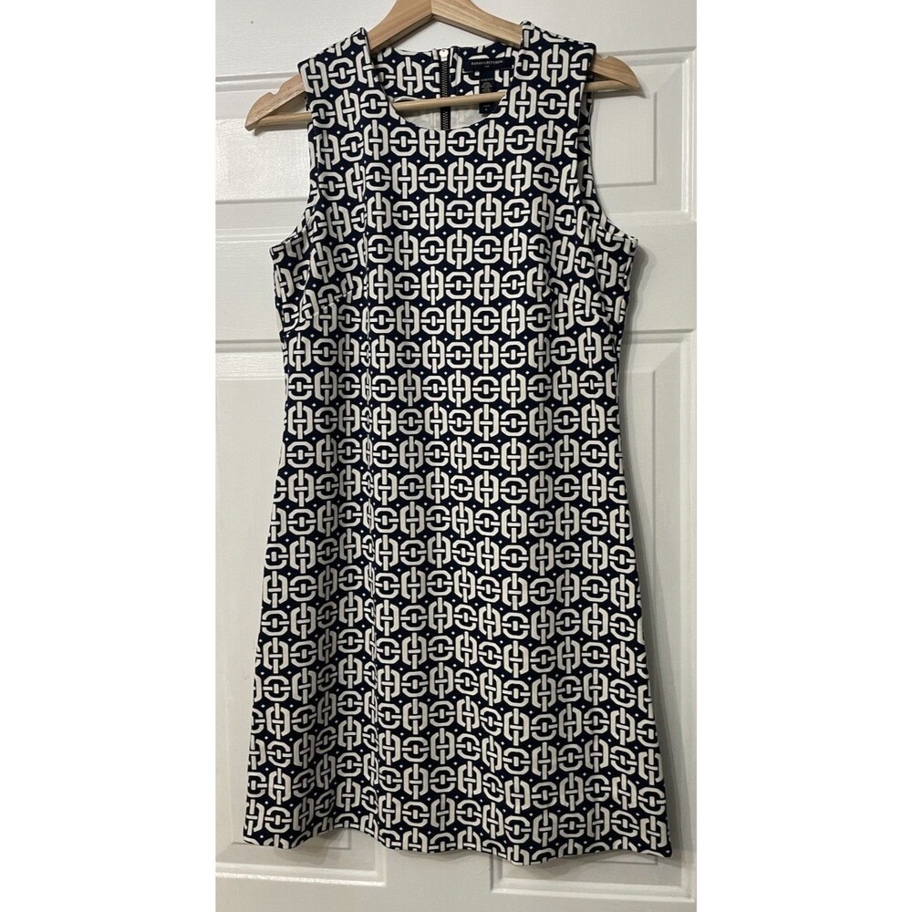 Banana Republic Sleeveless Geometric Print Dress Dark Navy Size 6